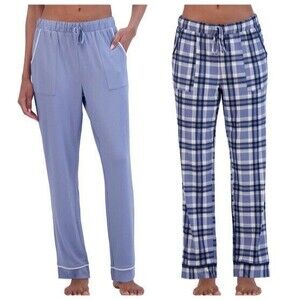 NWT Lucky Brand Ladies' Lounge Pant 2 Pack Blue & Blue/White Plaid Size XL